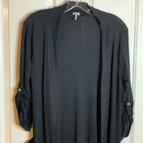 EUC women’s SPLENDID BLACK BUTTONLESS CARDIGAN SIZE MEDIUM - Picture 2 of 8